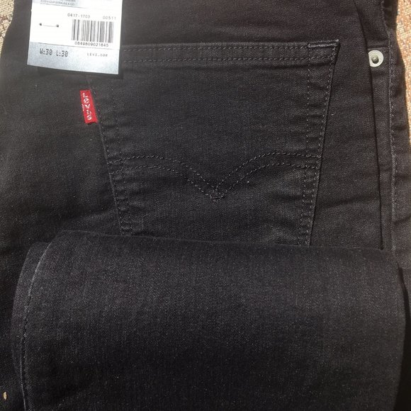 Mens Levis 511 'Line 8' Black/Charcoal Colour Jeans Size 30 x 30 - Picture 3 of 5